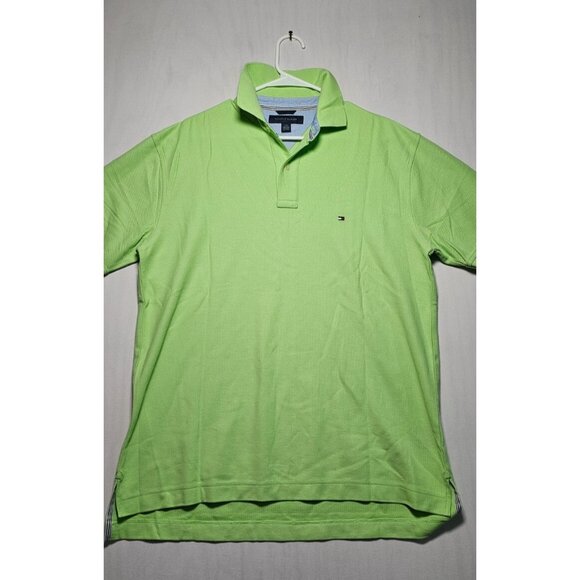 Tommy Hilfiger Polo Shirt Men’s Large Green Short Sleeve Casual New Without Tag - Picture 1 of 3